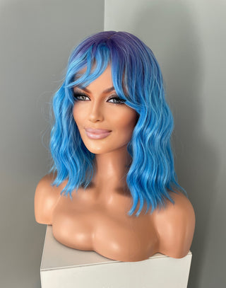 "Dahlia" - Ombre Purple Blue Wig with Bangs