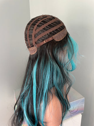 "Misty" - Perruque Synthétique Bleu Menthe Glacée