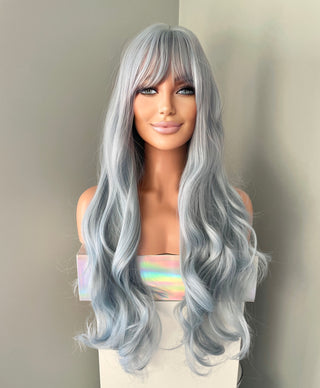 "Azura" - Long Light Pastel Blue Wig