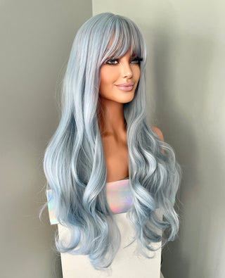 "Azura" - Perruque Bob Lace Front Droite Soyeuse Bleue