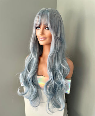 "Azura" - Perruque Bob Lace Front Droite Soyeuse Bleue