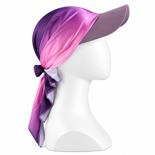 Satin Scarf Ball Cap for Hair Loss, Purple