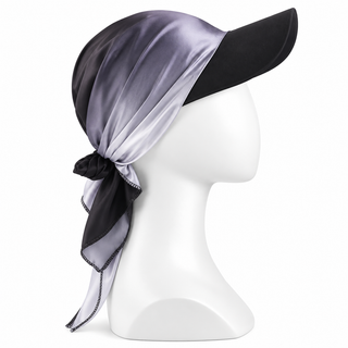 Satin Scarf Ball Cap for Hair Loss, Black