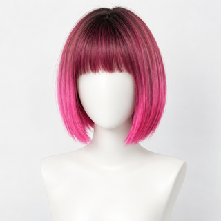"Nyla" - Neon Pink Bob with Bangs