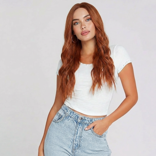 "Riri" - Perruque Synthétique Longue Rouge Auburn