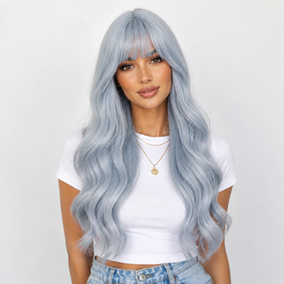 "Azura" - Perruque Bob Lace Front Droite Soyeuse Bleue
