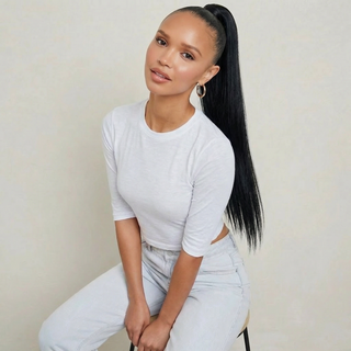 Ponytail Hair Extension - Silky Straight - Midnight Black