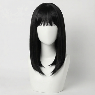 "Cecil" - Short Black Wig with Bangs