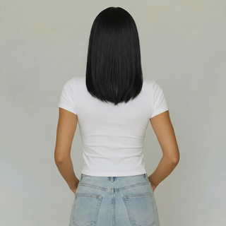 "Cecil" - Short Black Wig with Bangs