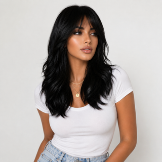 "Jasmin" - Black Wig With Bangs