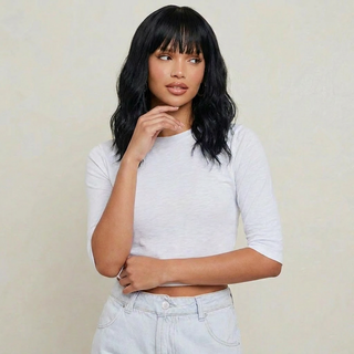 "Zoe" - Black Body wave Wig with Bangs