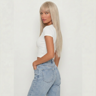 "Ava" - Long Straight Blonde Wig with Bangs