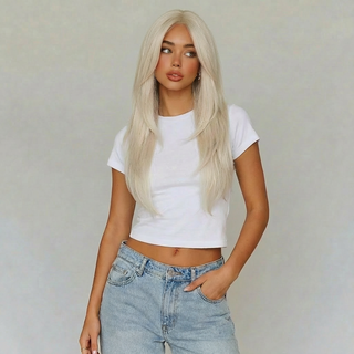 "Lara" - Perruque Synthétique Longue Blonde Droite