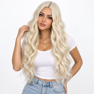 "Hope" - Long Platinum Blonde Wig