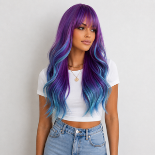 "Blossom" - Long Purple Blue Ombre Wig