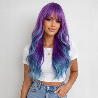 "Blossom" - Long Purple Blue Ombre Wig