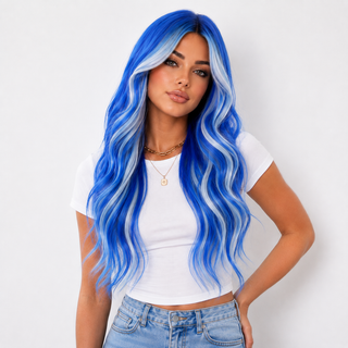 "Arya" - Long Blue Two Tone Wig