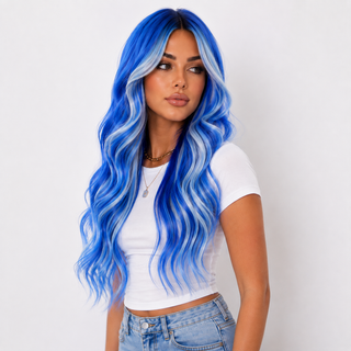 "Arya" - Long Blue Two Tone Wig