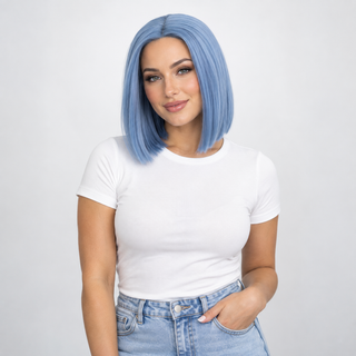 "River" - Short Blue Lace Front Bob Wig