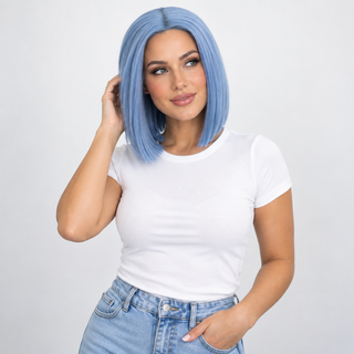 "River" - Short Blue Lace Front Bob Wig
