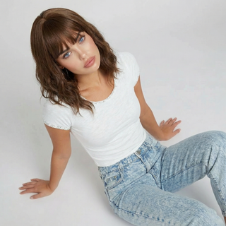 "Celeste" - Short Brown Wig with Bangs