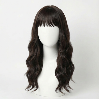 "Kayla" - Long Dark Brown Wig with Bangs