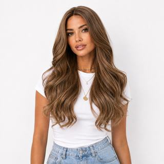 "Lexi" - Long Brown Curled Wig