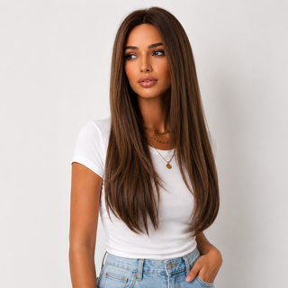 "Holly" - Silky Straight Brown Wig