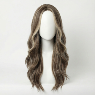 "Bella" - Brown Wig Blonde Money Piece Highlights