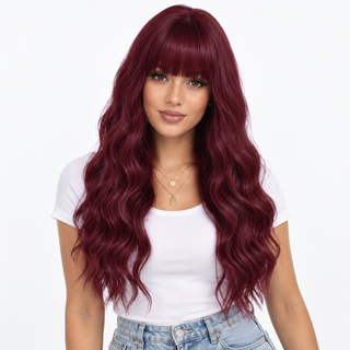 "Maren" - Dark Aubrun Wig with Bangs