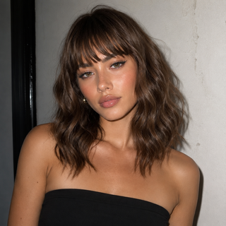 "Celeste" - Short Brown Wig with Bangs