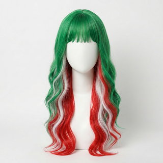 "Harley Quinn" - Perruque de Costume Synthétique Longue Rose Bleu