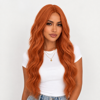 "Cora" - Long Copper Orange Wig
