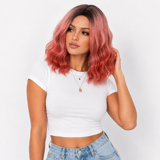 "Nala" - Short Rose Pink Ombre Wig