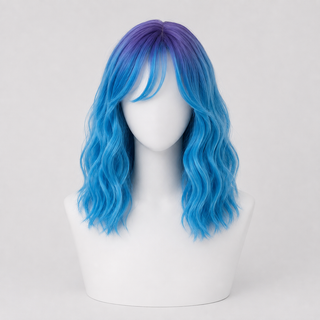 "Dahlia" - Ombre Purple Blue Wig with Bangs