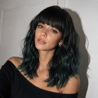 "Emerald" -  Short Green Wig with Bangs