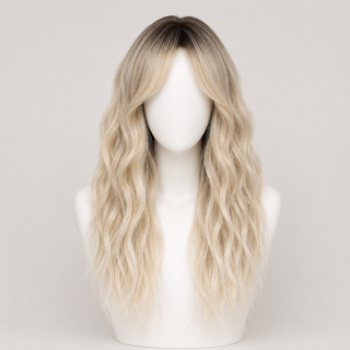 "Farah" - Wavy Blonde Wig with Bangs