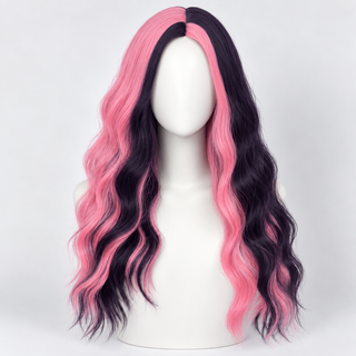 "Fifi" - Long Pink & Black Wig