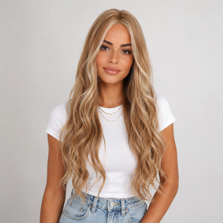 "Madelyn" - Long Golden Blonde Curled Wig