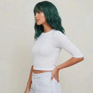 "Emerald" -  Short Green Wig with Bangs