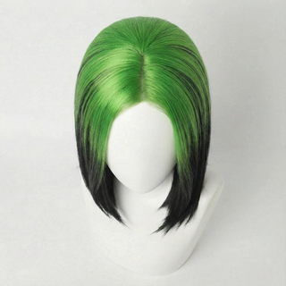 "Onyx" - Short Ombre Green Black Bob Wig