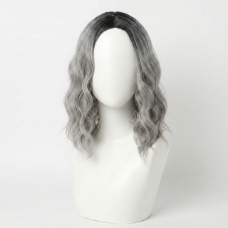 "Mona" - Short Grey Silver Wavy Wig