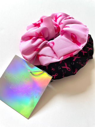 Breast Cancer Awareness Scrunchie Set 2 Pack