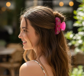 Hot Pink Y2K Cherry Hair Claw