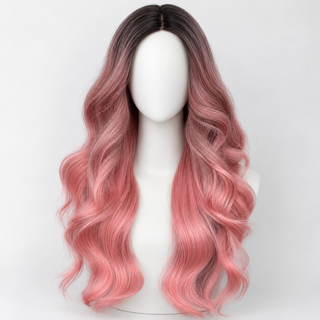 "Isabella" - Long Baby Pink Wavy Wig