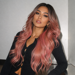 "Isabella" - Long Baby Pink Wavy Wig