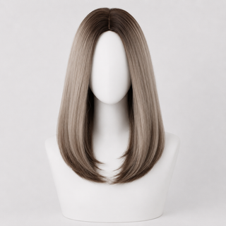 "Jenna" - Short Rooted Blonde Wig with Low Lites