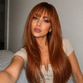"Jordan" - Auburn Wig with Bangs
