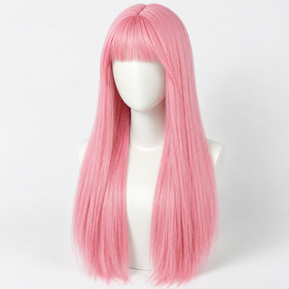 "Juliette" - Long Pink Wig with Bangs