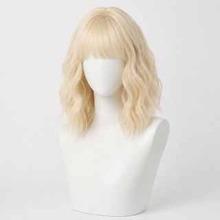 "Goldie" - Short Blonde Body Wave Wig with Bangs